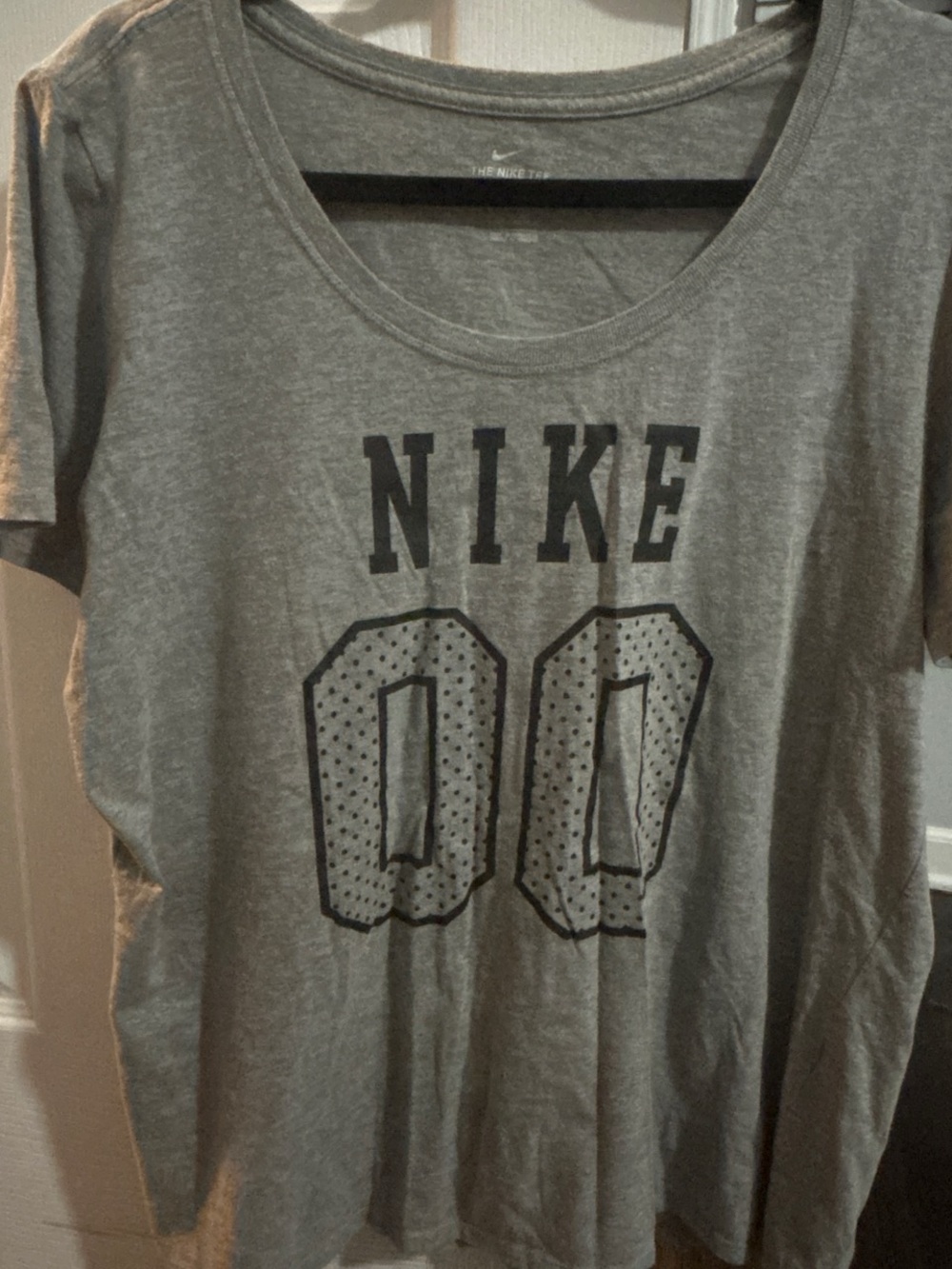 Nike Charcoal Gray Logo Crew Neck Tee